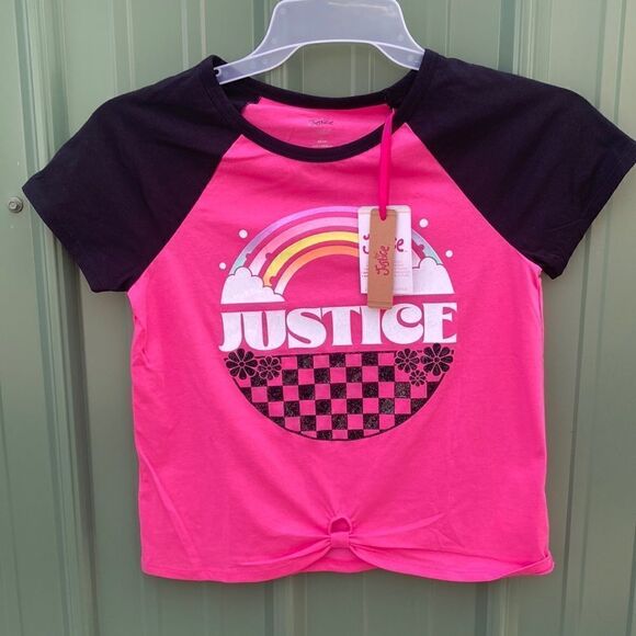 JUSTICE Girls Lightweight Knot Front Graphic T-Shirts 2-Pack Size L (12/14) - Picture 5 of 7